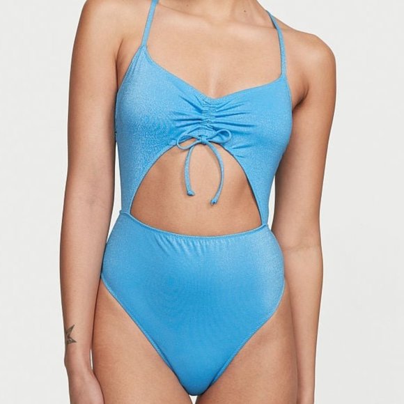 VICTORIA'S SECRET SWIM Ruched Shine Cutout One-Piece Swimsuit Size XS - Picture 1 of 4